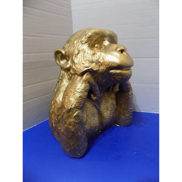 NEW Monkey Ape Statue Posing For Photo Figurine Home Decor Chimp Chimpanzee - Picture 2 of 5